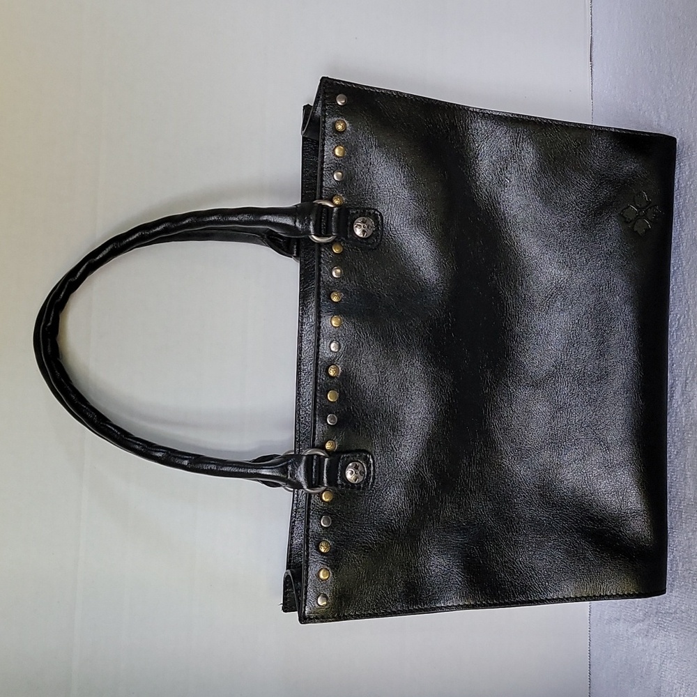 Patricia Nash Zancona smooth black leather   tote